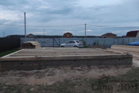 СНТ Ромашки, Чехов. Строительство дома 6*8 из профилированного бруса 150*200мм