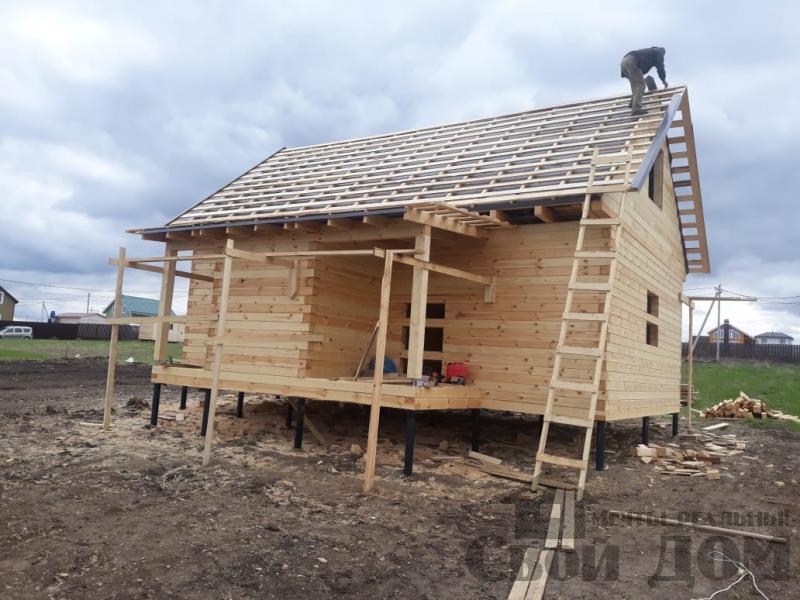 Строительство дома по проекту Брус 10 в Пущино. Дачный поселок Академпарк. Фото 6