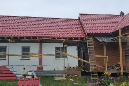 Пристроили к старому дому новый дом из профилированного бруса 145*145 мм