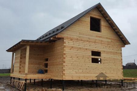 Строительство дома по проекту Брус 10 в Пущино. Дачный поселок Академпарк